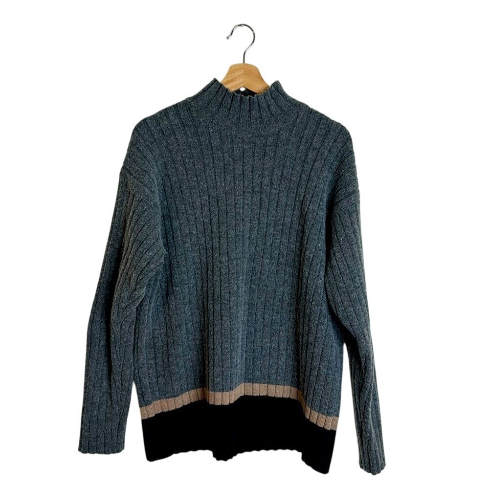 Paradox wool blend cozy ribbed long sleeve pullover sweater size large
